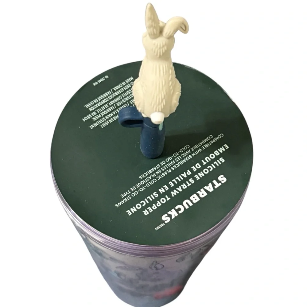 NWT Starbucks Spring 2024 Easter Bunny Topper Cold Cup Tumbler 24 Oz Venti